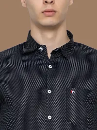 Reliable Black Cotton Printed Long Sleeves Casual Shirts For Men-thumb3