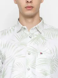 Stylish Green Cotton Printed Casual Shirt For Men-thumb2