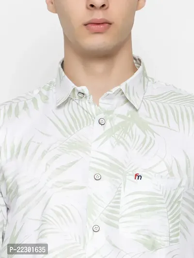 Stylish Green Cotton Printed Casual Shirt For Men-thumb3