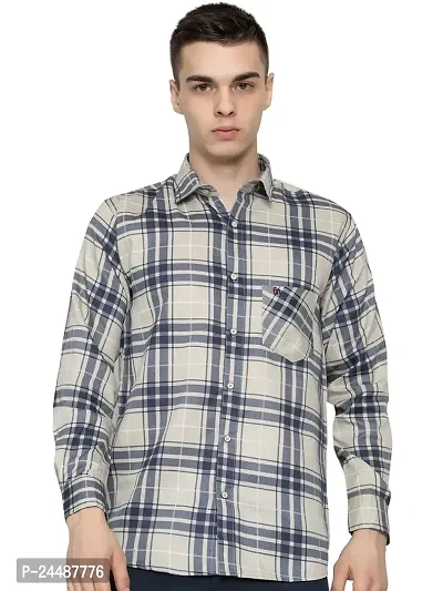 FREKMAN Men's Cotton Checkered Regular Fit Casual Shirt with Chest Pocket, Full Sleeve Shirt for Formal  Casual Wear-thumb0