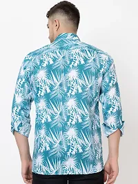 Stylish Blue Cotton Printed Casual Shirt For Men-thumb3