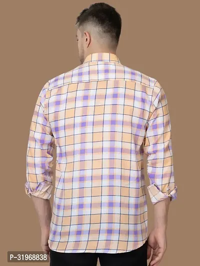 Reliable Beige Cotton Checked Long Sleeves Casual Shirts For Men-thumb2