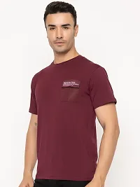 Comfortable Maroon Cotton Tees For Men-thumb2