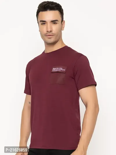 Comfortable Maroon Cotton Tees For Men-thumb3