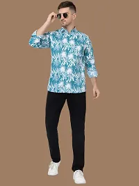 Reliable Navy Blue Cotton Printed Long Sleeves Casual Shirts For Men-thumb4