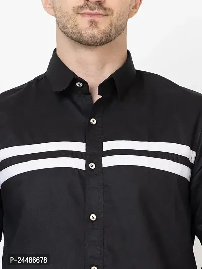 FREKMAN Men's Cotton Casual Regular Fit Front Stylish Striped Shirt for Men Full Sleeves Shirt-thumb5