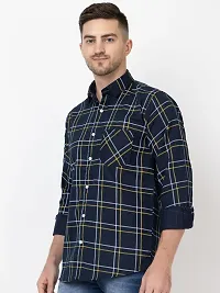 FREKMAN Men's Cotton Casual Regular Fit Checks Shirt for Men Full Sleeves-thumb2