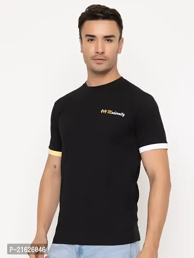 Comfortable Black Cotton Tees For Men-thumb3