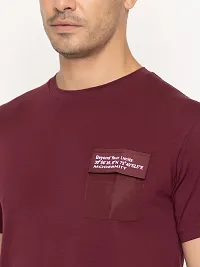 Comfortable Maroon Cotton Tees For Men-thumb4