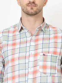 Stylish Multicoloured Cotton Checked Casual Shirt For Men-thumb2