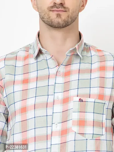 Stylish Multicoloured Cotton Checked Casual Shirt For Men-thumb3