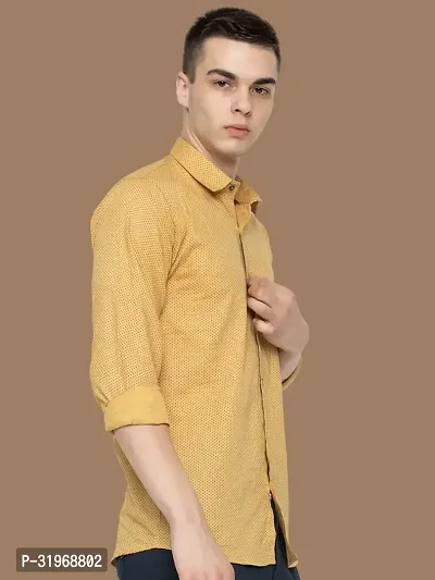 Reliable Beige Cotton Printed Long Sleeves Casual Shirts For Men-thumb3