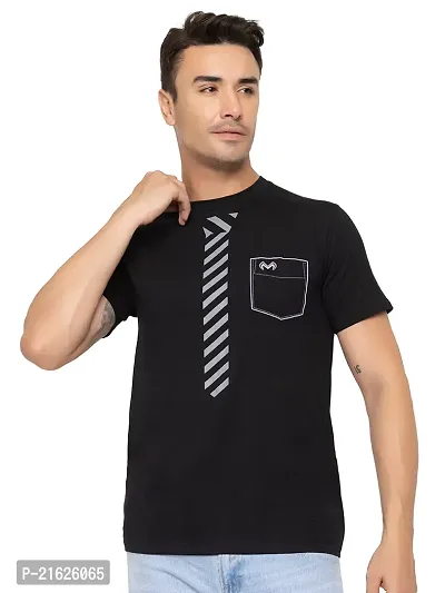 Comfortable Black Cotton Tees For Men-thumb0