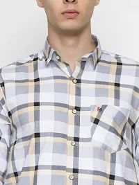 Stylish Yellow Cotton Checked Casual Shirt For Men-thumb2