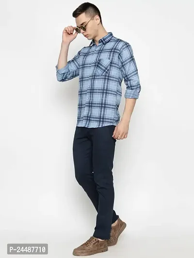 FREKMAN Men's Cotton Checkered Regular Fit Casual Shirt with Chest Pocket, Full Sleeve Shirt for Formal  Casual Wear-thumb5