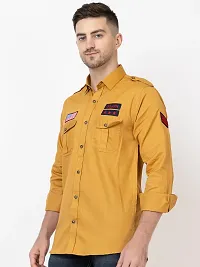 FREKMAN Men's Full Sleeve Multi-Pocket Solid Cotton Cargo Shirt-thumb4