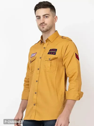 FREKMAN Men's Full Sleeve Multi-Pocket Solid Cotton Cargo Shirt-thumb5