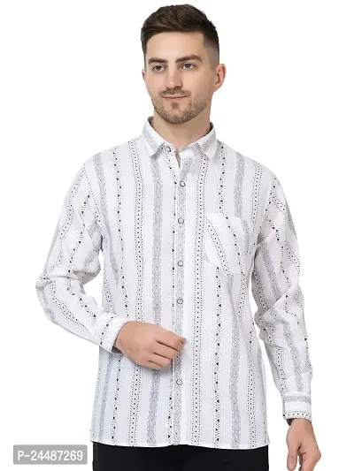 FREKMAN Men's Cotton Digital Print Regular Fit Casual Shirt with Pocket, Full Sleeve Shirt