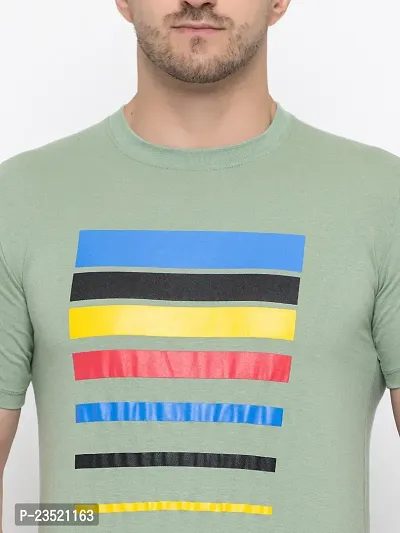 Reliable Green Cotton Printed Round Neck Tees For Men-thumb3