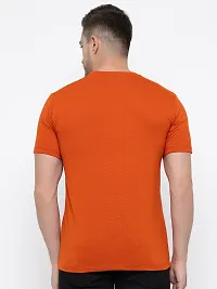 Reliable Orange Cotton Printed Round Neck Tees For Men-thumb1