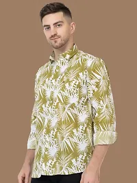 Reliable Mustard Cotton Printed Long Sleeves Casual Shirts For Men-thumb2