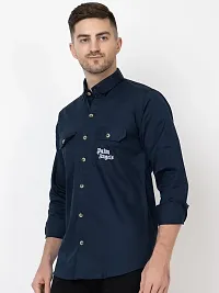 FREKMAN Men's Designer Double Pocket with Print (Palm Angel) Full Sleeves, Regular fit Shirt-thumb1