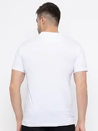 Stylish White Cotton Solid Round Neck T-Shirt For Men-thumb1