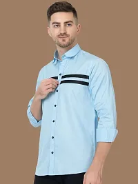 Reliable Sea Green Cotton Solid Long Sleeves Casual Shirts For Men-thumb2