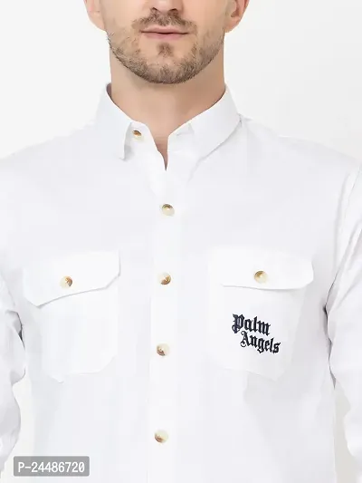 FREKMAN Men's Designer Double Pocket with Print (Palm Angel) Full Sleeves, Regular fit Shirt-thumb5