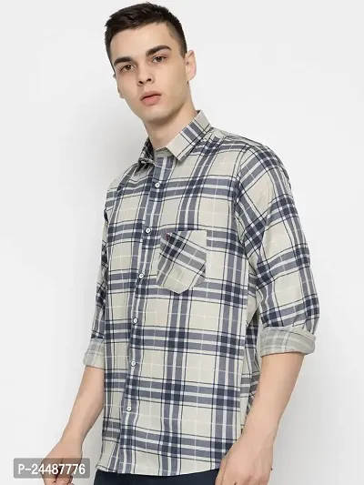 FREKMAN Men's Cotton Checkered Regular Fit Casual Shirt with Chest Pocket, Full Sleeve Shirt for Formal  Casual Wear-thumb2