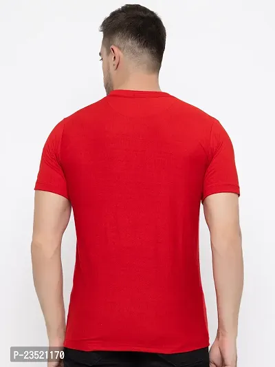 Reliable Red Cotton Printed Round Neck Tees For Men-thumb2