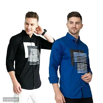 Trendy Wear Beach Style Shirts for Men Combo of 2-thumb0