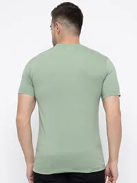 Stylish Green Cotton Solid Round Neck T-Shirt For Men-thumb1