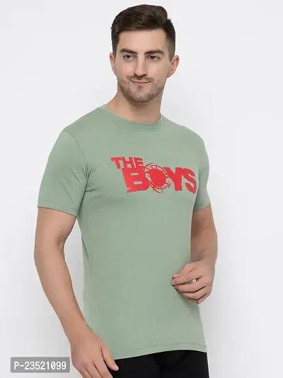 Reliable Green Cotton Printed Round Neck Tees For Men-thumb4