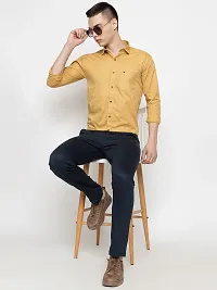 Stylish Yellow Cotton Printed Casual Shirt For Men-thumb4