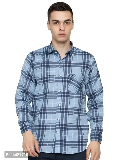 FREKMAN Men's Cotton Checkered Regular Fit Casual Shirt with Chest Pocket, Full Sleeve Shirt for Formal  Casual Wear