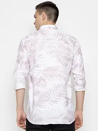 Stylish Peach Cotton Printed Casual Shirt For Men-thumb1