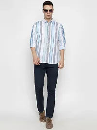 FREKMAN Men's Striped Regular Fit Casual Shirt-thumb4