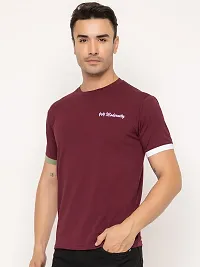 Comfortable Maroon Cotton Tees For Men-thumb4