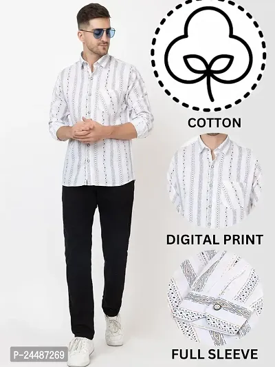 FREKMAN Men's Cotton Digital Print Regular Fit Casual Shirt with Pocket, Full Sleeve Shirt-thumb4