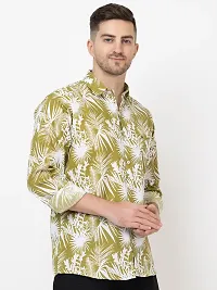 Stylish Yellow Cotton Printed Casual Shirt For Men-thumb1