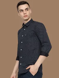 Reliable Black Cotton Printed Long Sleeves Casual Shirts For Men-thumb2