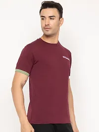 Comfortable Maroon Cotton Tees For Men-thumb3