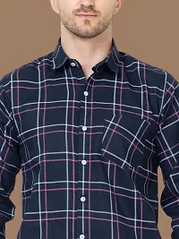 Reliable Pink Cotton Checked Long Sleeves Casual Shirts For Men-thumb3