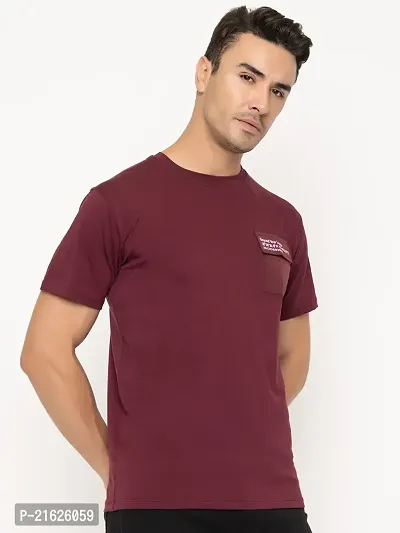 Comfortable Maroon Cotton Tees For Men-thumb2