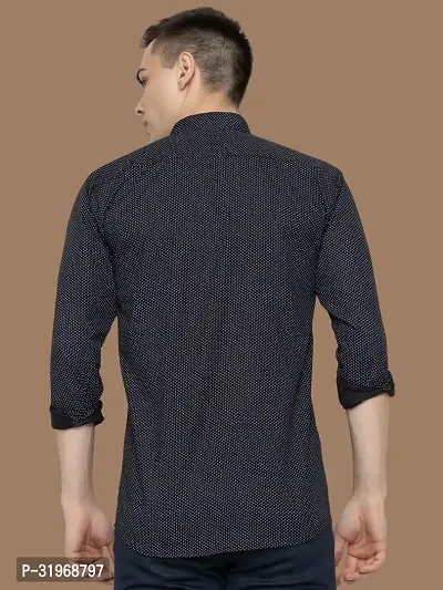 Reliable Black Cotton Printed Long Sleeves Casual Shirts For Men-thumb2