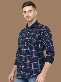 Reliable Pink Cotton Checked Long Sleeves Casual Shirts For Men-thumb2