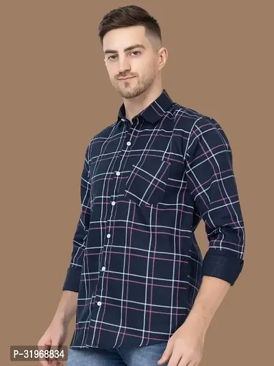 Reliable Pink Cotton Checked Long Sleeves Casual Shirts For Men-thumb3