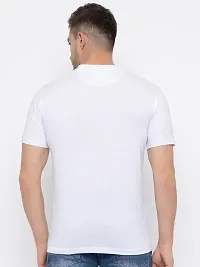 Stylish White Cotton Solid Round Neck T-Shirt For Men-thumb1