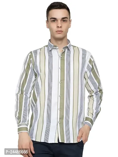 FREKMAN Men's Striped Regular Fit Casual Shirt